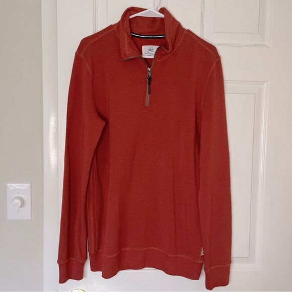 Surfside Supply Burnt Orange 1/4 Zip Sweater- Men Small - Picture 1 of 7